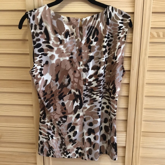 CALVIN KLEIN sleeveless top, beautiful print, EUC Fits like last pic - Picture 4 of 6